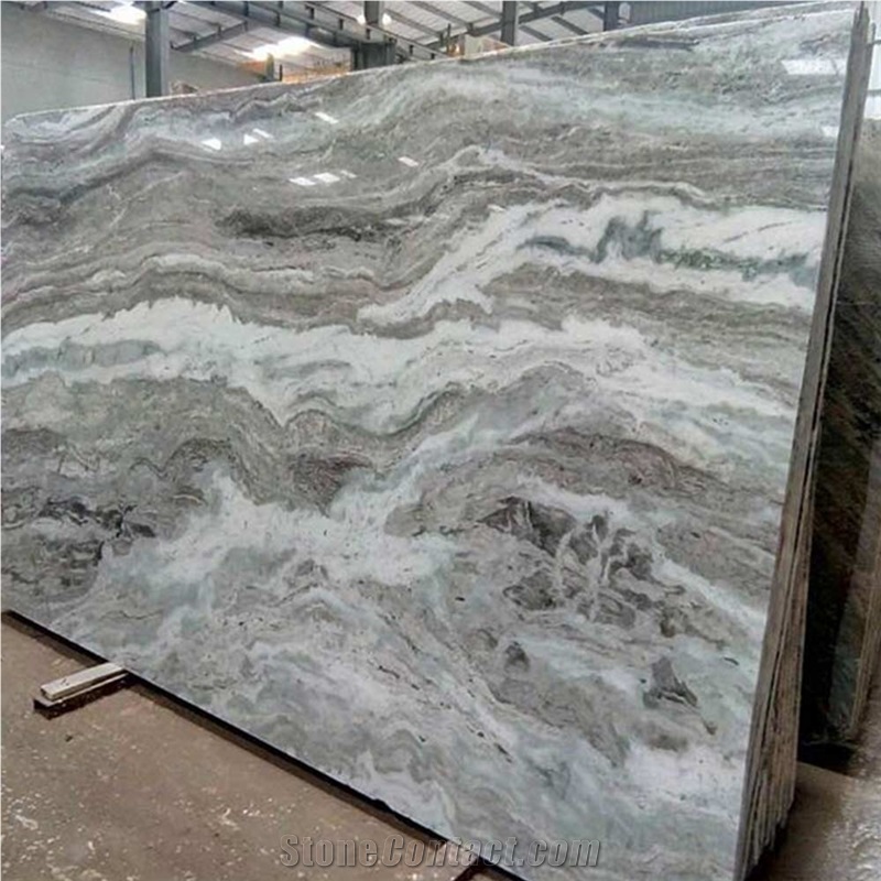 Good Color With White Vein Fantasy Brownn Marble Slabs