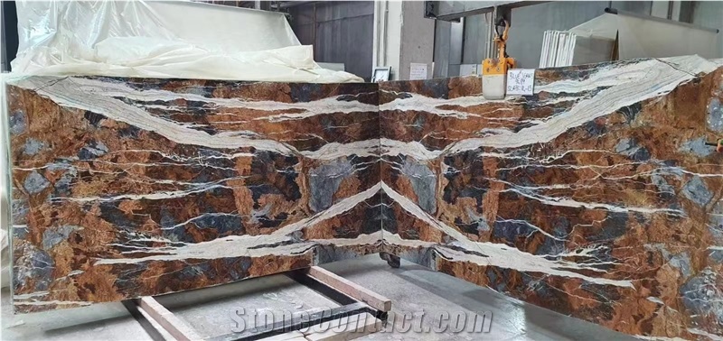 Grey And Blue Blue Jeans Marble Tiles & Slabs