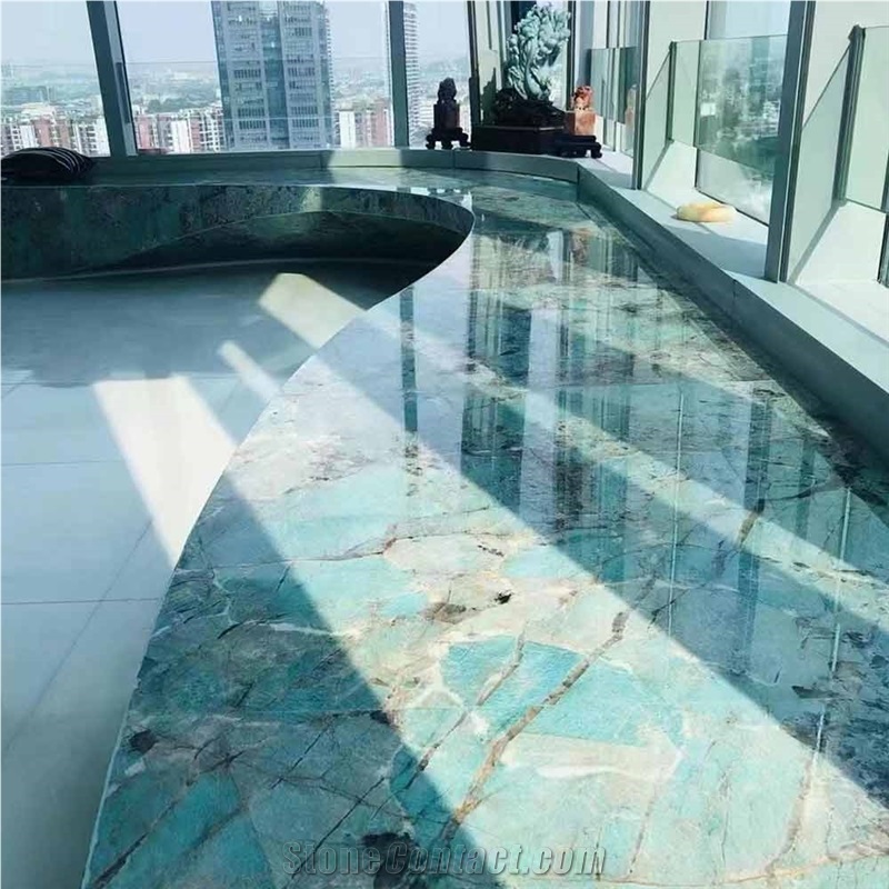 Modern Style Emerald Green Quartzite Tiles For Coffee Tables