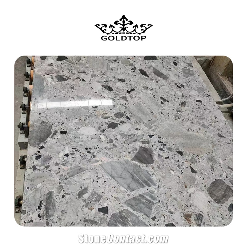 Modern Style Natural Conglomerates Slabs For Bathroom