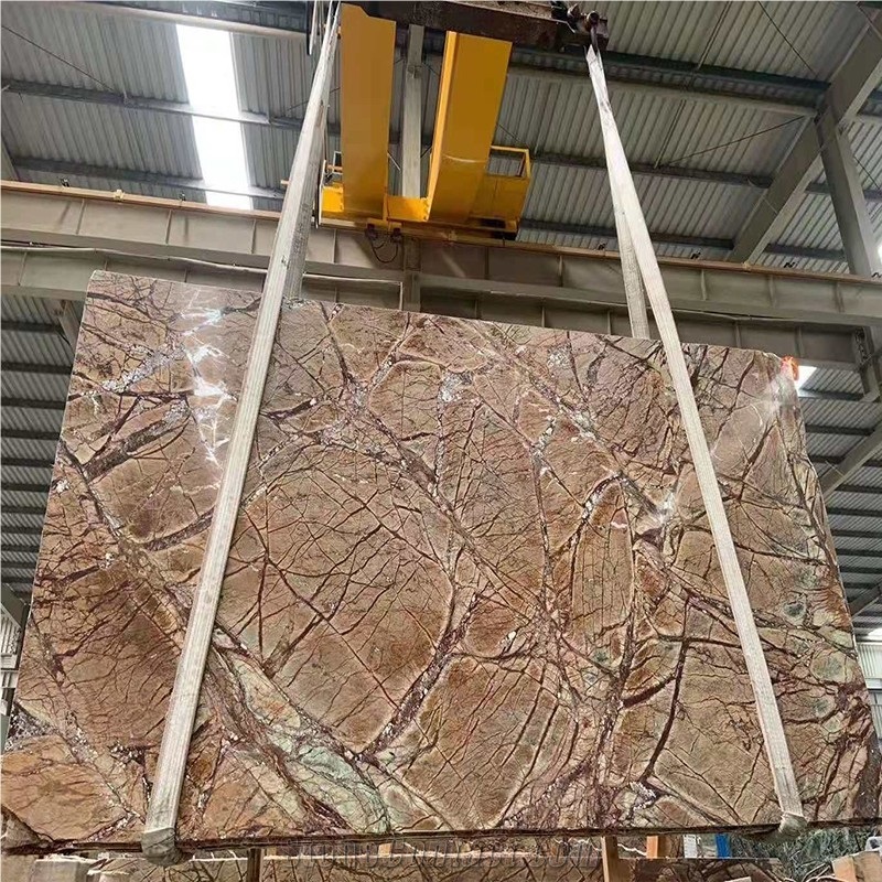 Natural Stone Forest Brown Marble Slabs For Floor