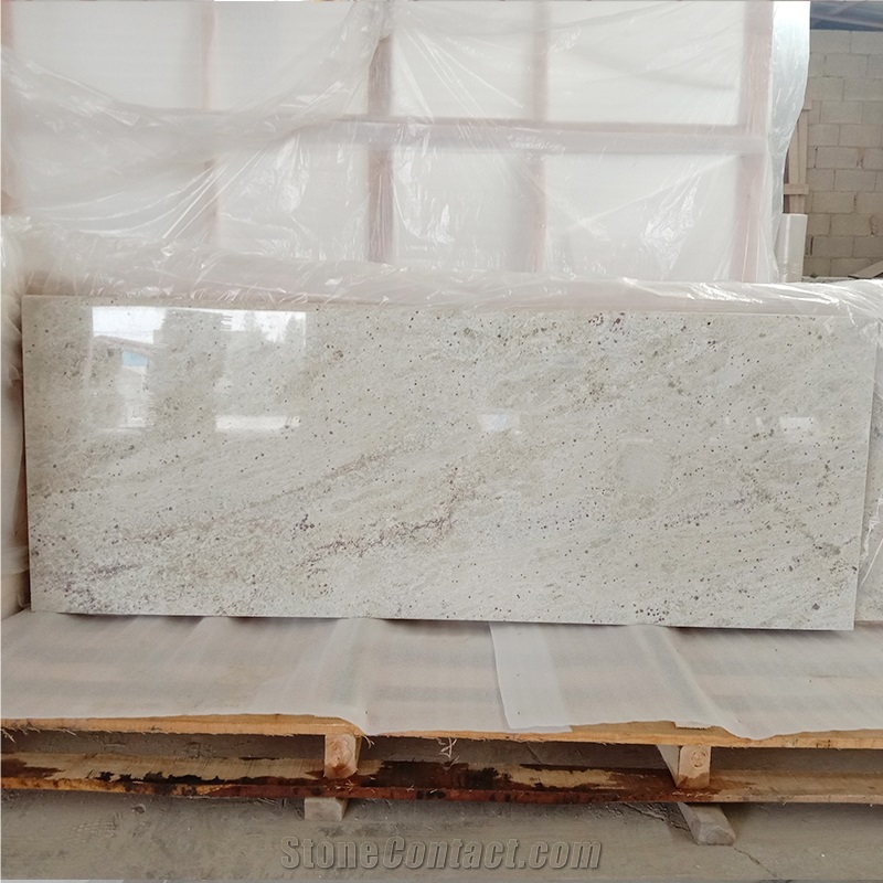 Polished River White Granite Slabs