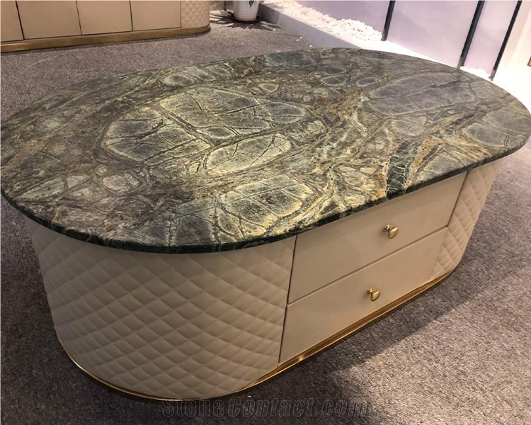 SIATELGREEN STONE GLOSSY SOLID MARBLE TABLE TOPS