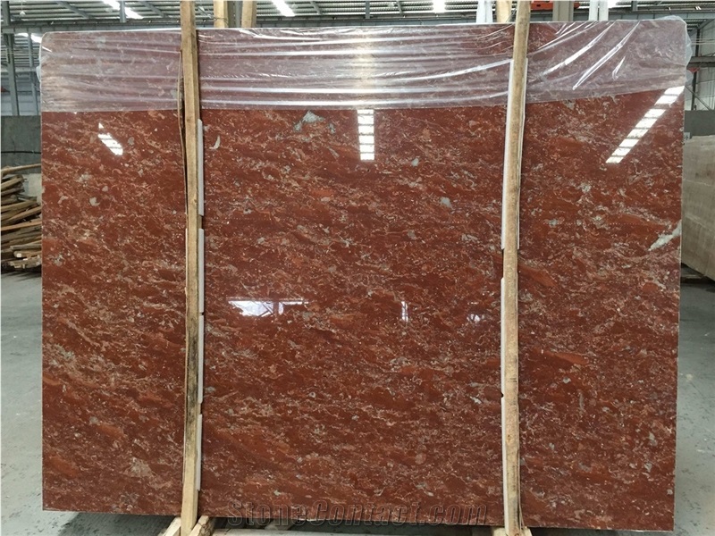 Polished Cheap Red Rose Marble Slab
