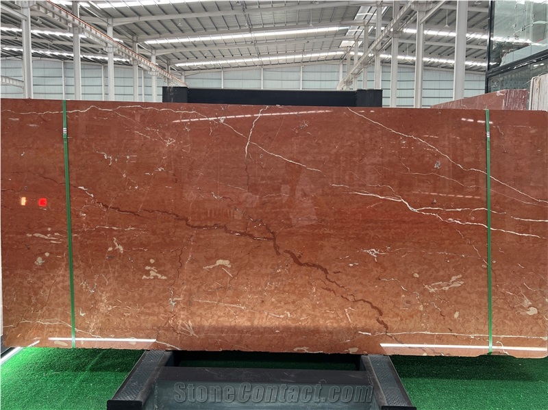 Polished Rosso Alicante Marble Slab