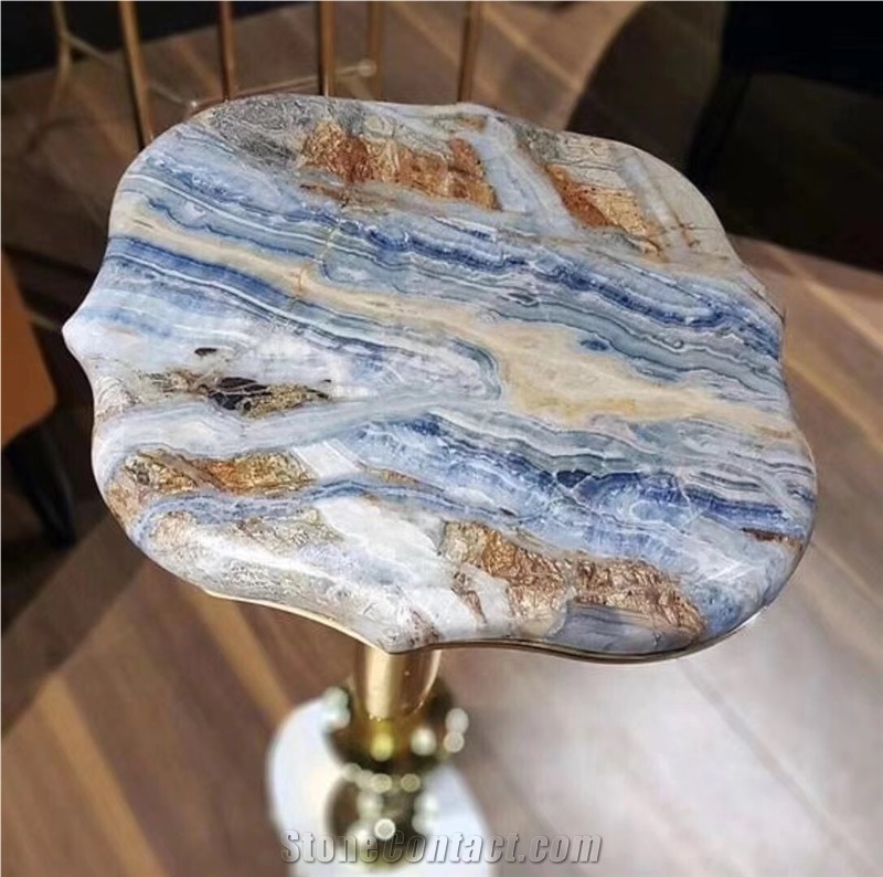 Blue Jeans Marble Table Top - Polished