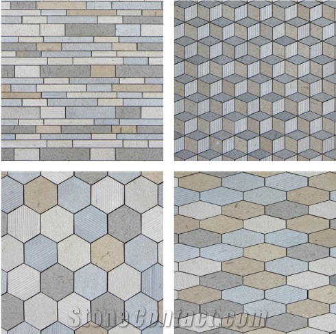 Turkey Beige Moca & Grey Moca Pattern Mosaic Tiles 4