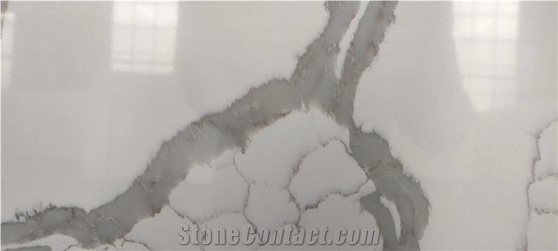 Artificial Calacatta Laza Quartz Stone Slab China