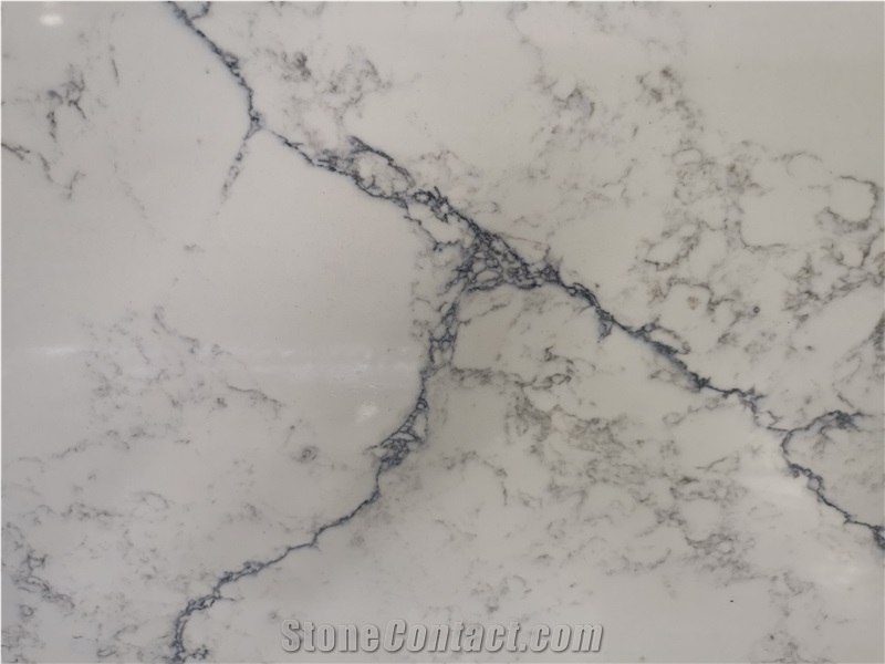 Artificial Type Marble Like White Quartz Slab China