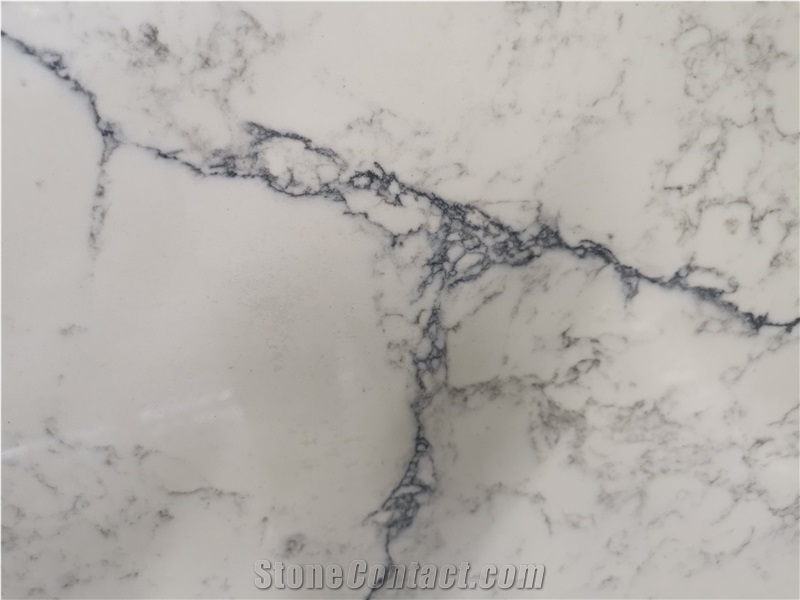 Artificial Type Marble Like White Quartz Slab China