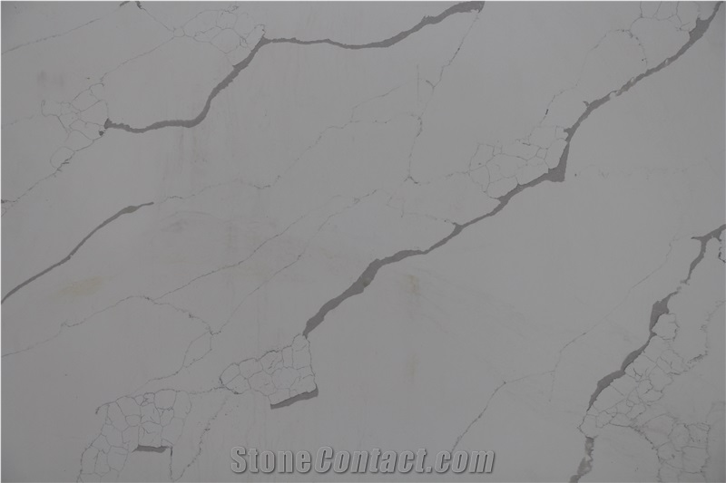 Artificial White Calacatta Quartz Stone Slab China
