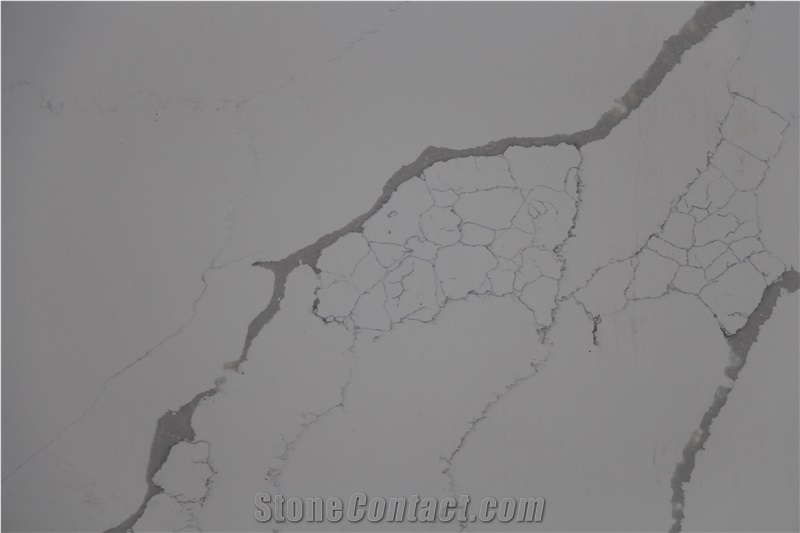 Artificial White Calacatta Quartz Stone Slab China