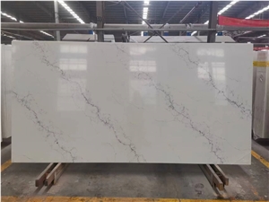 White Marble Like Engineered Quartz Slab China