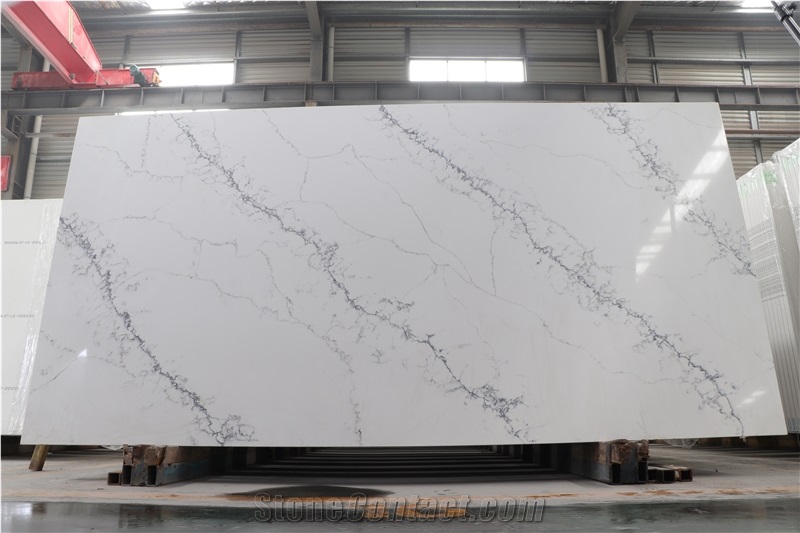 White Marble Like Engineered Quartz Slab China