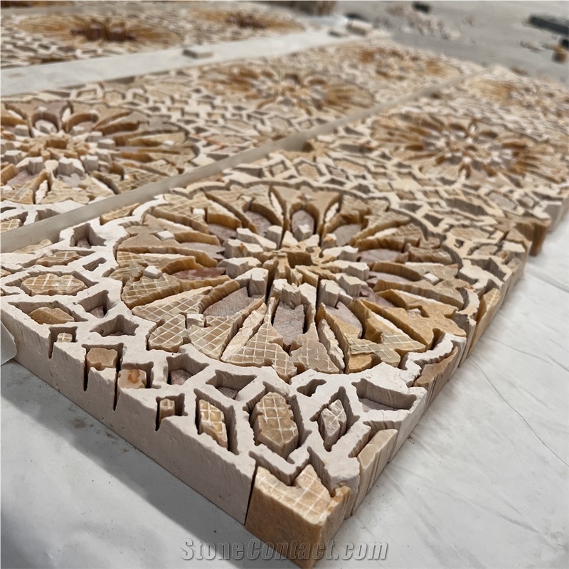 Natural Stone Waterjet Marble Mosaic Pattern