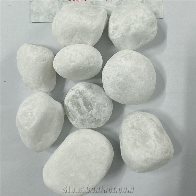 Tumbled White Pebble Stone Made From Marble