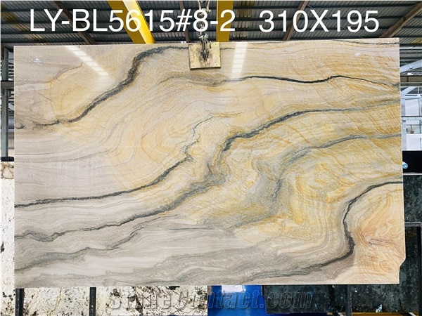 FURIOUS WAVES Quartzite Slabs For Background And Decoration