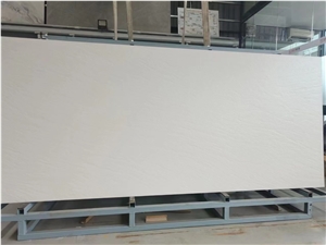 White Sintered Stone Slab Rough Satin Natural Surface