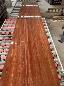 Iranian Azarshahr Red Travertine Slab,River Red Travertine