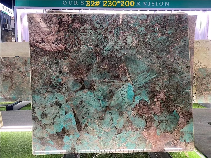 Luxury Amazonite Green Granite Slab And Tile For Decoration