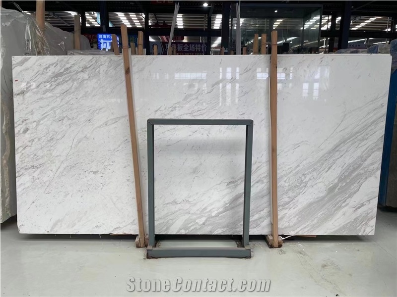 Polished Jazz White Marble Slab, White Marble With Veins