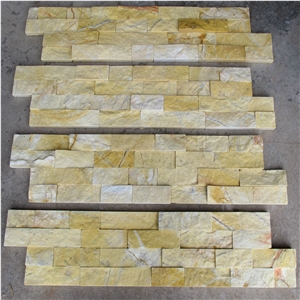 Yellow Marble Ledge Stone Wall Panels