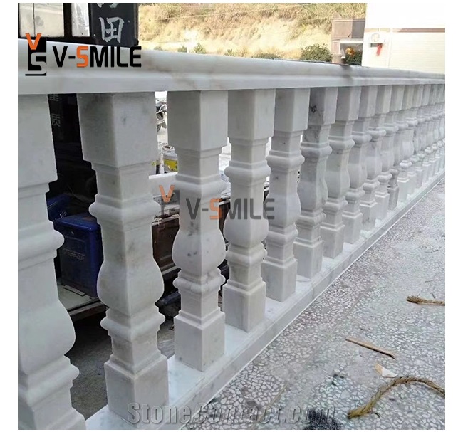 China White Marble Baluster Handrail For Sale
