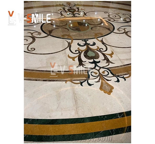 Indus Gold Yellow Marble Water-Jet Medallion