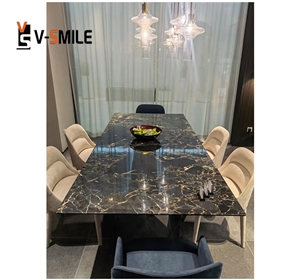 Nero Portoro Marble Dinning Table Top