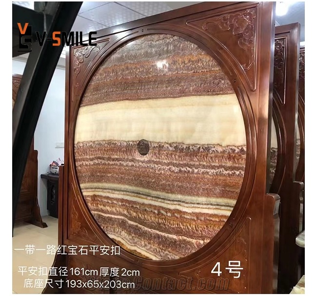 Red Onyx Slab For Background Wall Panel