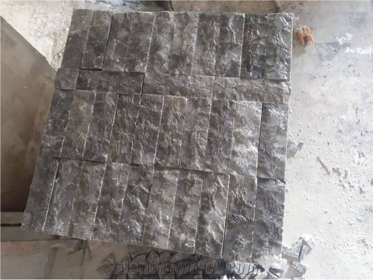 Kutahya Black Marble Wall Tiles - Split Finish