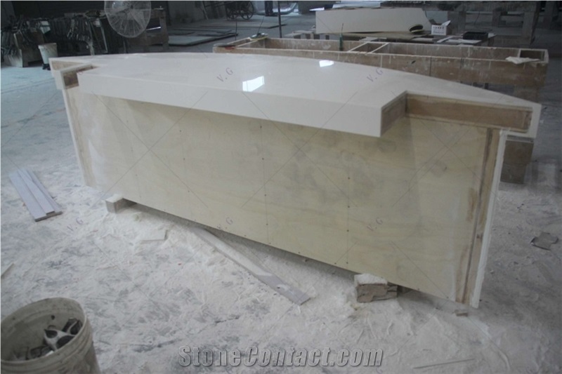 100% Acrylic Solid Surface Semicircle Office Reception Desk