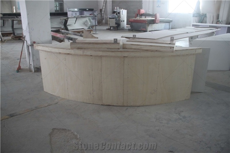 100% Acrylic Solid Surface Semicircle Office Reception Desk