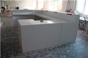 Bespoke Acrylic Solid Surface Red Cafe Service Counter