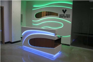 Bespoke Artificial Stone Solid Surface Small Salon Reception Counter