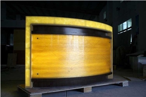 Custom Agate Stone Translucent Restaurant LED Bar Countertop