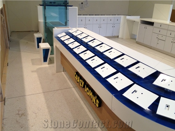 Custom Solid Surface Exhibition Display Box Counters