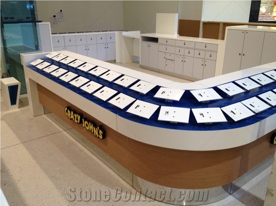 Custom Solid Surface Exhibition Display Box Counters