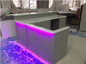 Custom Solid Surface Gary Color Kitchen Island Countertops