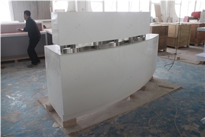 Customized Shaped Solid Surface Salon Reception Desk