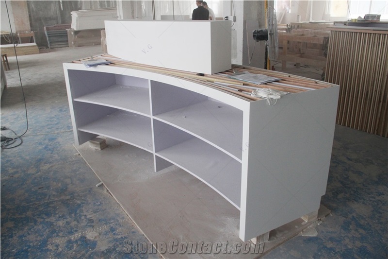 Customized Shaped Solid Surface Salon Reception Desk
