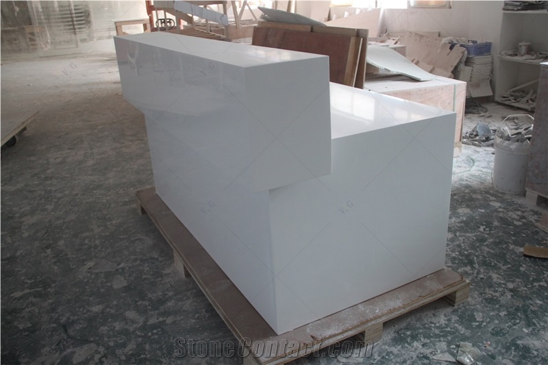 Factory Furniture Solid Acrylic Worktops Led Reception Desk