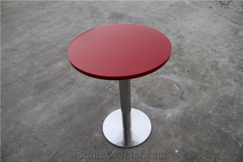 Pure White Round Solid Surface Coffee Shop Tabletops