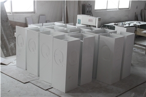 White Solid Surface Counter Designs Small Display Case
