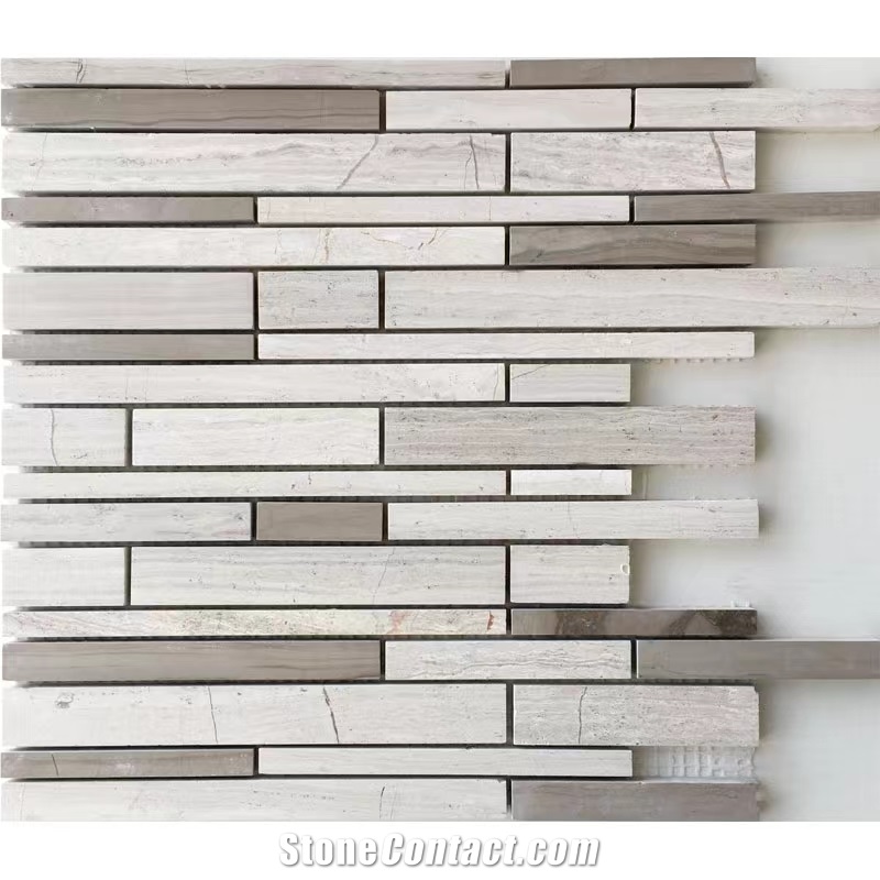 Wooden Grey Marble Mosaic