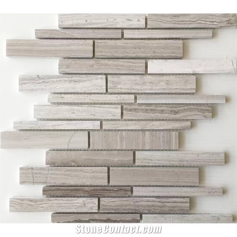Wooden Grey Marble Mosaic