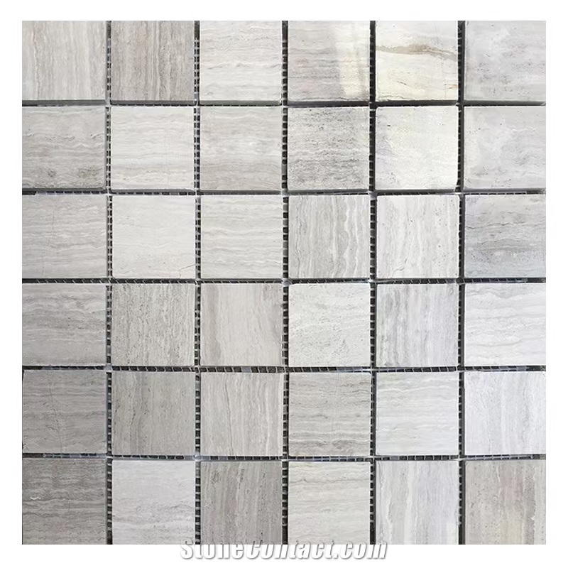 Wooden Grey Marble Mosaic