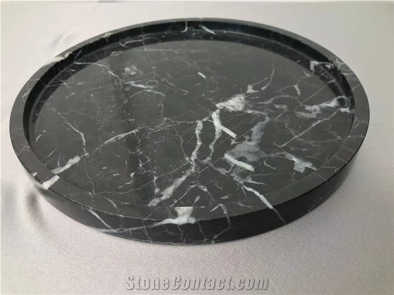 Black Marquina Marble Tray,Dining Accessories
