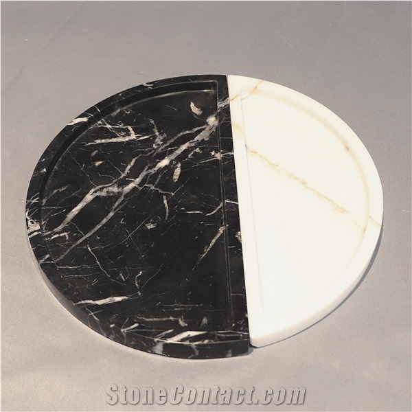 Black White Marble Plates
