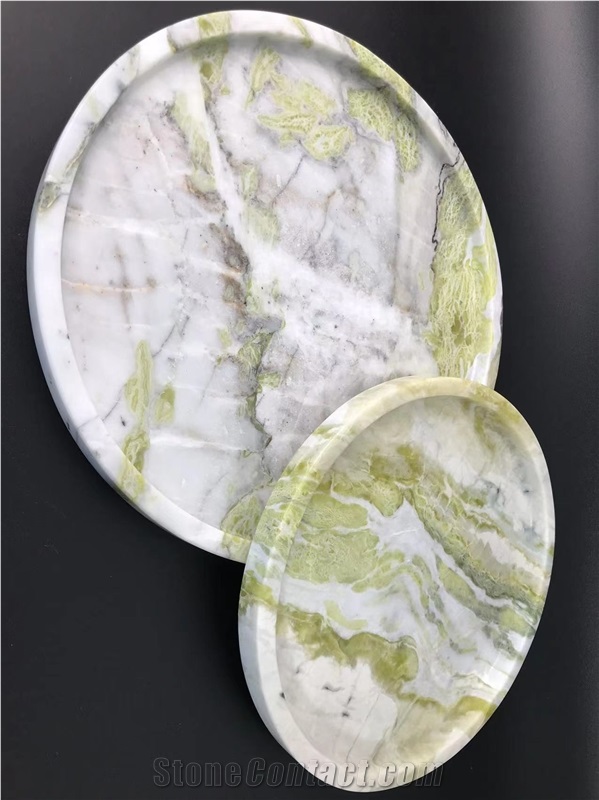 Green Jade Stone Marble Tray